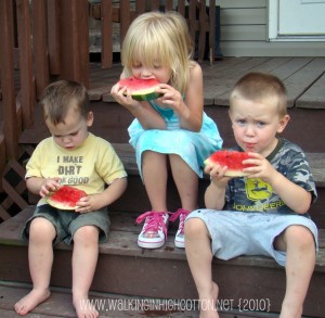 3 olivers eating watermelon june 2010 (5) (picnik) 3 olivers eating watermelon june 2010 5 picnik