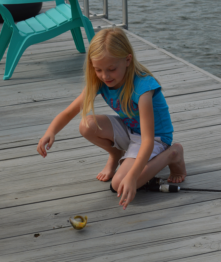 And she went fishing, and swimming, and turned 9 years old!