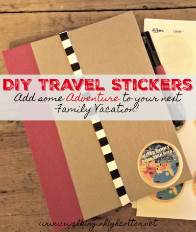 DIY Travel Stickers via Walking in High Cotton. Design, print, slap them on your gear and GO! Easy, thrifty, fun.