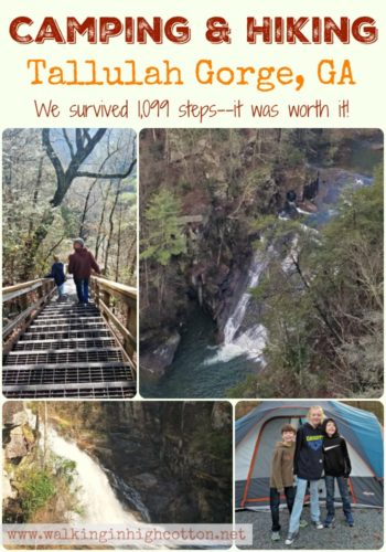 Camping and Hiking at Tallulah Gorge George...we came, we saw, we walked 1,099 steps--it was beautiful! You should do it! via Walking in High Cotton