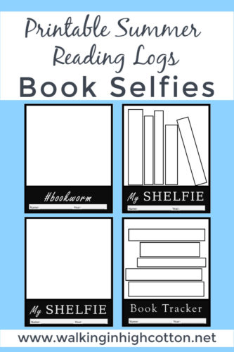 FREE Printable reading log book selfie snapshots...a fun way to track summer reading for the whole family! via Walking in High Cotton