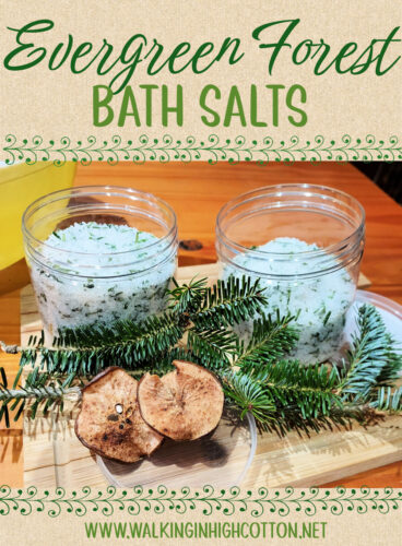 Easy DIY evergreen Forest Bath Salts.